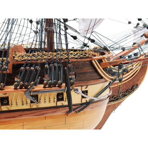 31" Unfinished Wood Hand Painted Model Boat