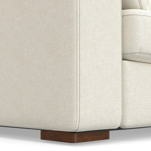 78" Cream Fabric Sofa With Brown Legs