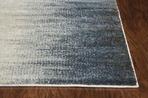3' X 5' Ivory And Blue Abstract Area Rug