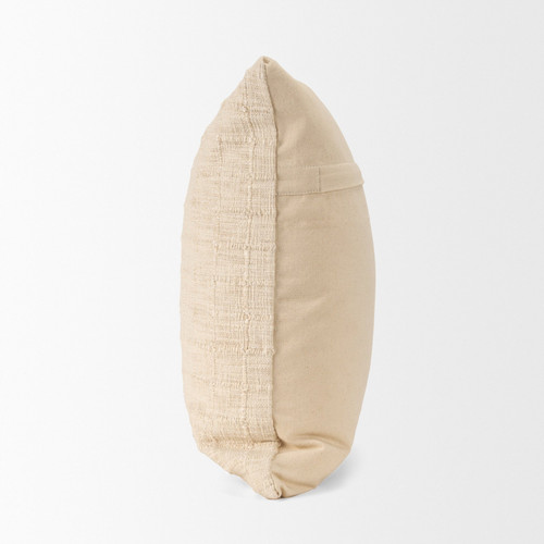 22" Ivory Cotton Blend Throw Pillow Cover