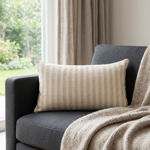 14" Cream Linen Throw Pillow Cover