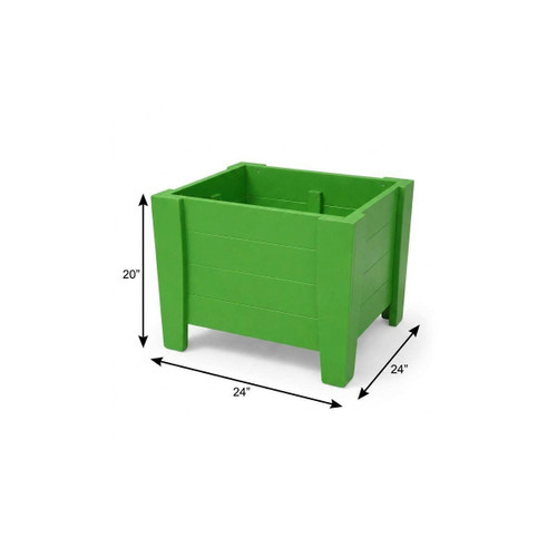 20" X 24" Green Heavy Duty Plastic Square Planter Box