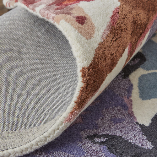 10' X 14' Blue and Red Floral Hand Tufted Area Rug
