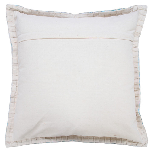 20" Blue Cotton Throw Pillow Cover