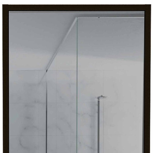 18" Black Wood Floating Double Door Bathroom Vanity And Medicine Cabinet With Mirror