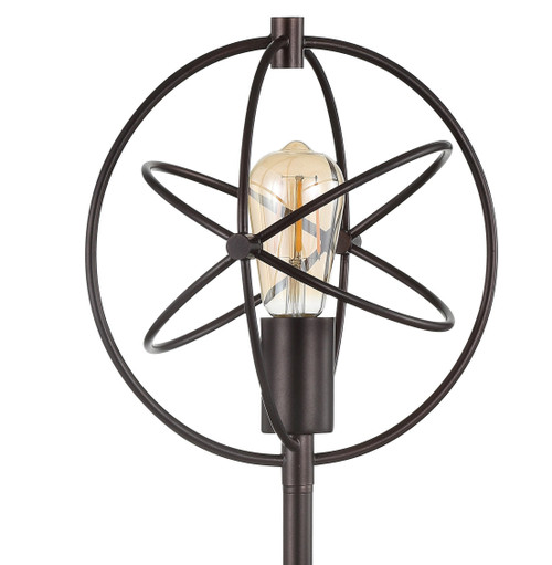 27" White Novelty Table Lamp With Globe Shade