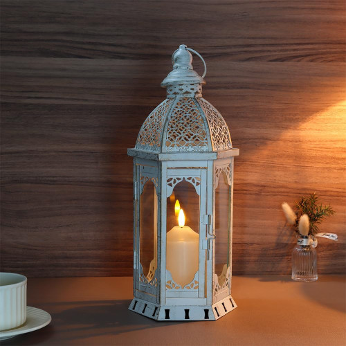 23" White Glass Floor Candelabra Candle Holder