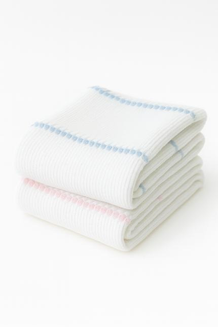 28" X 36" Pink And White Cotton Striped Baby Blanket