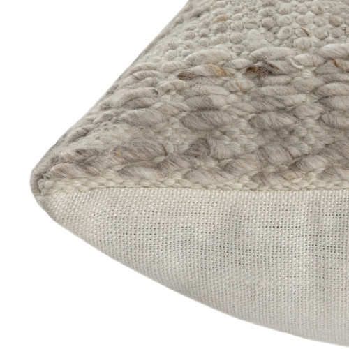 24" Beige Wool Throw Pillows