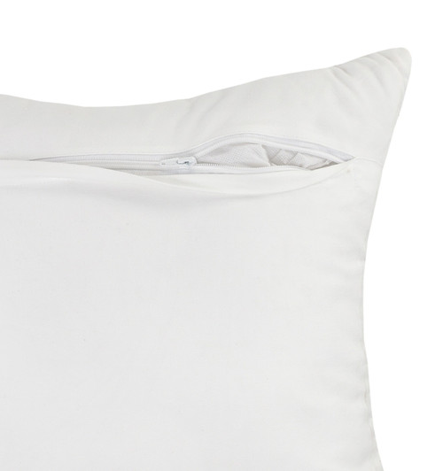 20" White And Blue Beach Striped Cotton Throw Pillow Cover