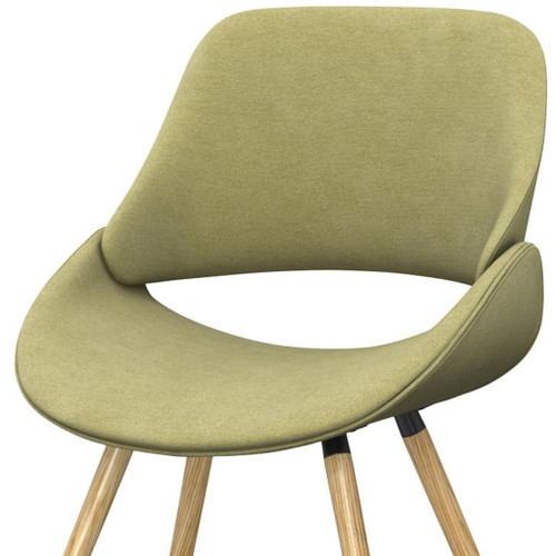 Neon Green and Brown Solid Wood Dining Parsons Chair