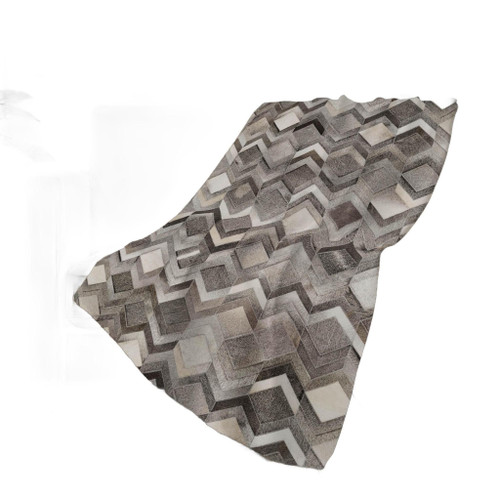 50" X 70" Gray And Ivory Geometric Polyester Woven Plush Throw Blanket