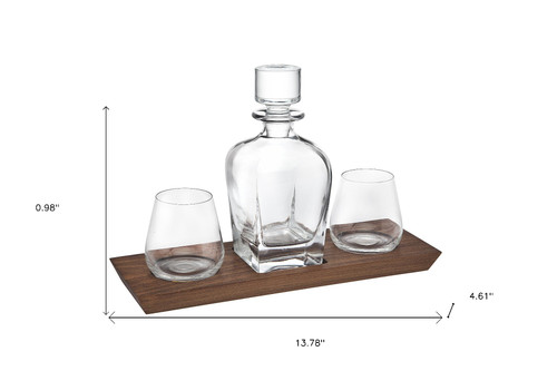 Set Of Two Lead Free Crystal Narrowing Shape Stemless Whiskey Glass