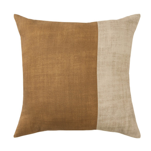 20" Almond And Beige Patchwork Cotton Throw Pillow Cover