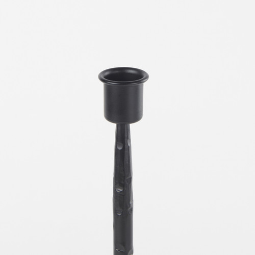 12" Black Metal Floor Taper Candlestick