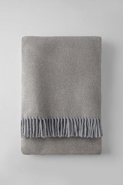 55" X 70" Taupe Cotton Blend Plush Throw Blanket with Fringe