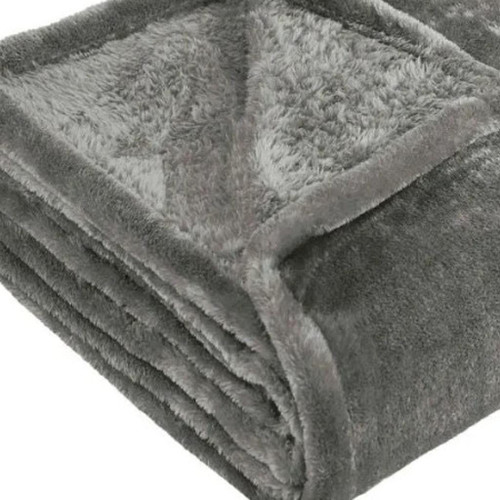 14" X 15" Silver Fleece Plain Weave Plush Throw Blanket