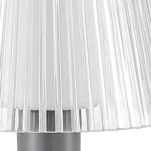 13" Gray USB Table Lamp With Empire Shade