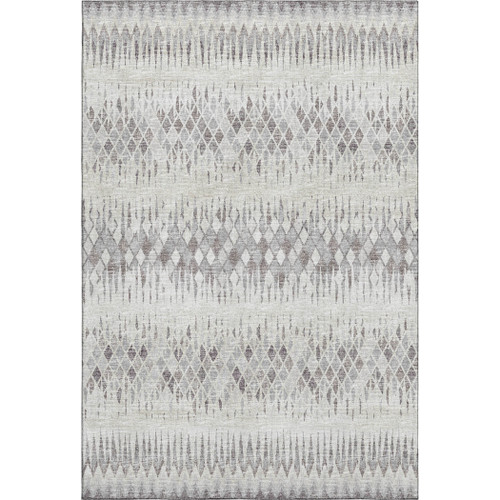 5' X 8' Beige And Gray Ikat Washable Indoor Outdoor Area Rug