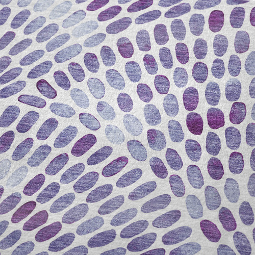 50" X 70" Purple And Ivory Abstract Polyester Woven Plush Throw Blanket
