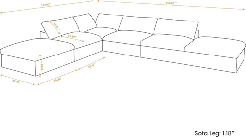 160" White Linen Blend Modular Armless Sofa With Ottomans And Storage