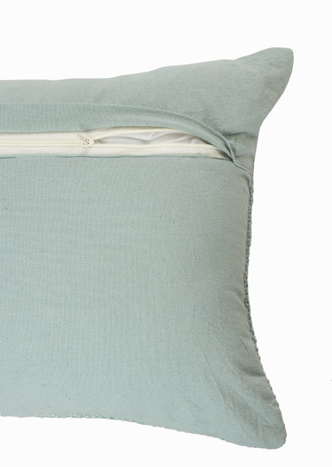 14" X 36" Green And Gray Lumbar Throw Pillow Cover