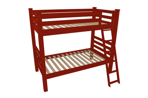 Red Twin Solid Wood Bunk Bed