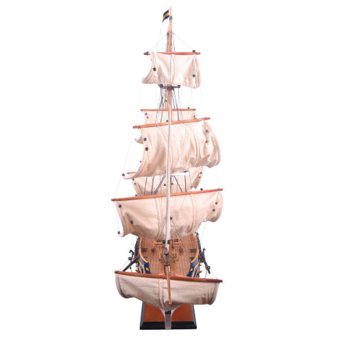 31" Unfinished Wood Hand Painted Model Boat