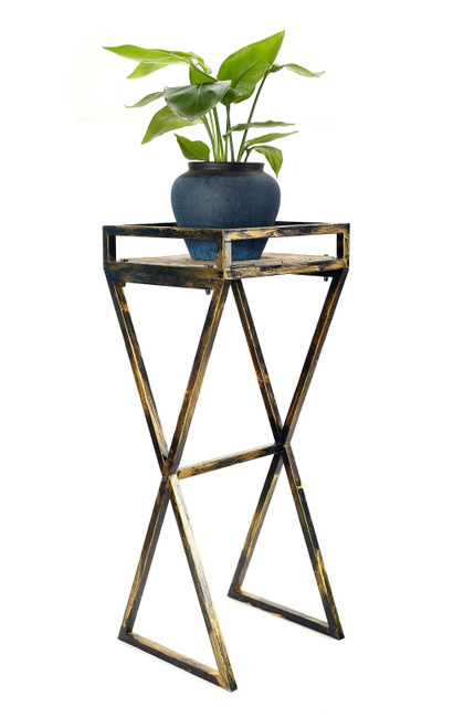 36" Black And Gold Metal Garden Accents Accessories