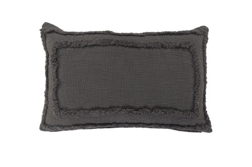 24" X 16" Gray And Cool Gray Lumbar Geometric Cotton Throw Pillow Cover