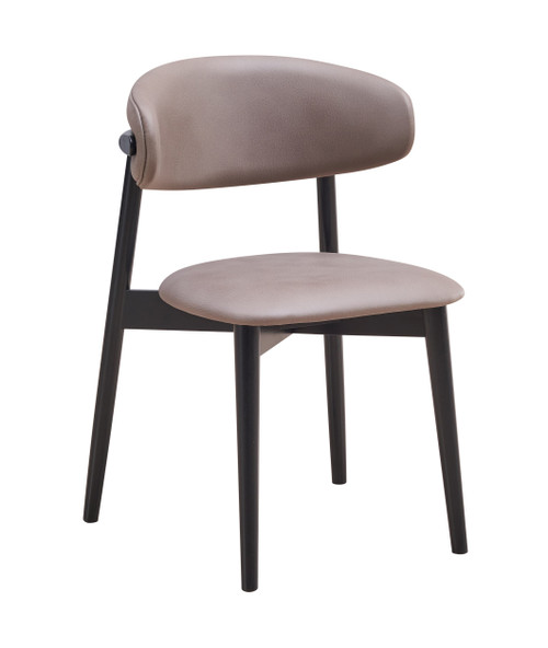 Set of Two Gray and Black Fabric Open Back Dining Side Chairs