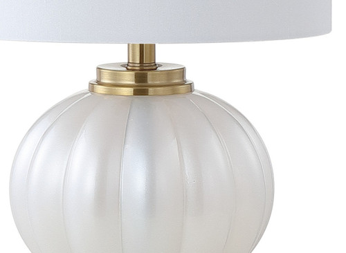 18" Clear Novelty Bedside Lamp With Drum Shade