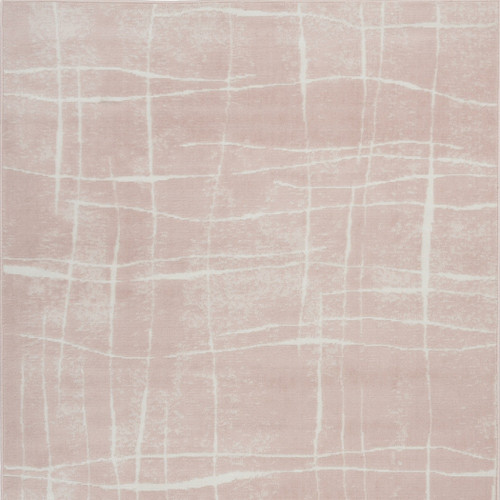 4' X 6' Pink and Ivory Abstract Geometric Area Rug