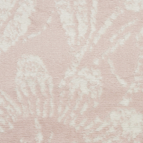 8' Pink and Ivory Floral Distressed Round Rug