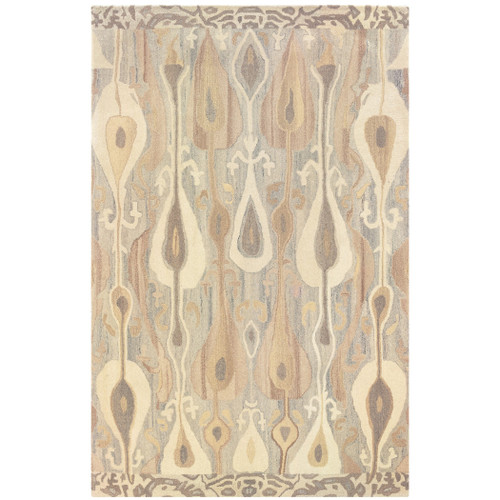 4' X 6' Gray And Beige Wool Abstract Hand Tufted Area Rug