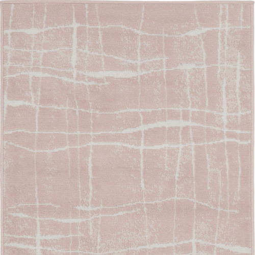3' X 5' Pink and Ivory Abstract Geometric Area Rug