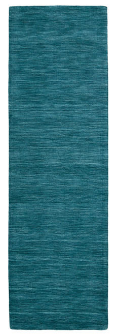 8' Runner Blue and Green Hand Woven Runner Rug