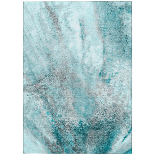 10' X 14' Gray and Ivory Abstract Washable Non Skid Indoor Outdoor Area Rug