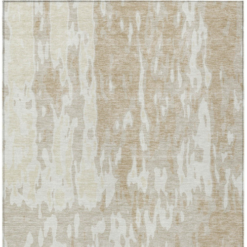 8' X 10' Beige And Ivory Abstract Washable Indoor Outdoor Area Rug