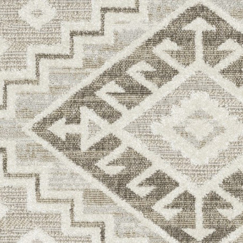 7' X 10' Beige And Brown Tribal Area Rug