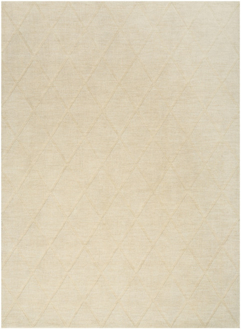 5' X 7' Ivory Wool Geometric Area Rug