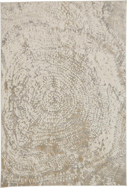 5' X 8' Gray and Ivory Abstract Non Skid Area Rug
