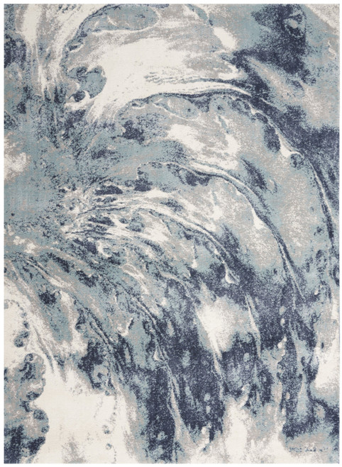 4' X 6' Blue Abstract Power Loom Area Rug