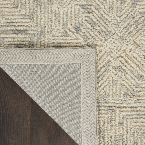 4' X 6' Beige and Gray Wool Abstract Geometric Area Rug
