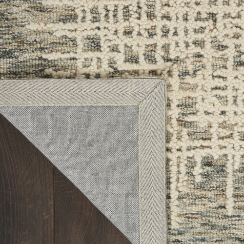 8' X 12' Ivory Brown and Gray Wool Abstract Area Rug