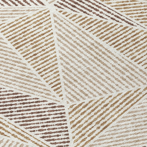 10' X 14' Brown Taupe And Beige Geometric Washable Indoor Outdoor Area Rug