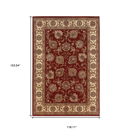10' X 13' Red Oriental Area Rug