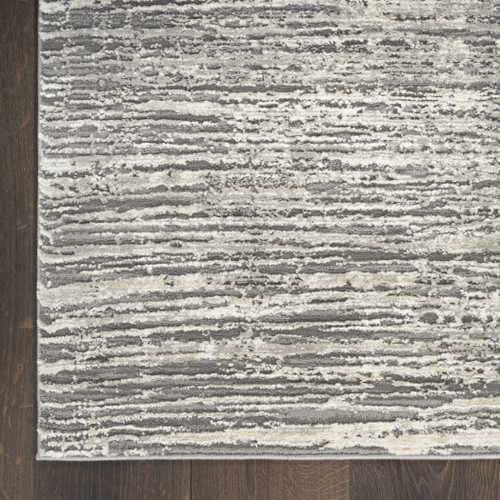 5' X 7' Ivory and Gray Abstract Non Skid Area Rug