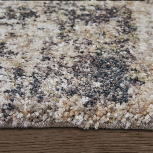 8' X 10' Gray Taupe And Ivory Abstract Distressed Area Rug