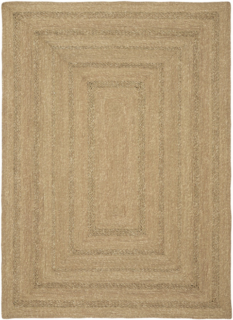 4' X 6' Natural And Brown Handmade Indoor Outdoor Area Rug